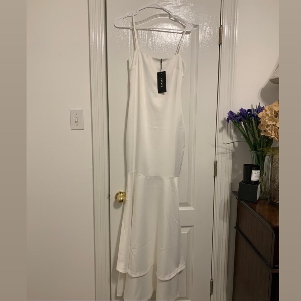 LIKELY Aurora Gown; Satin White SIZE 2 NEVER WORN!